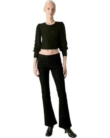 ONLY TOP 15328203 À MANCHES LONGUES ET DÉTAILS PERFORÉS BLACK