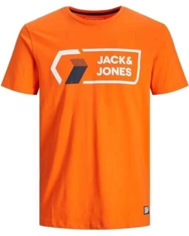 JACK AND JONES T-SHIRT A MANICA CORTA JACKJONES 12204902 ARANCIONE DA UOMO ORANGE