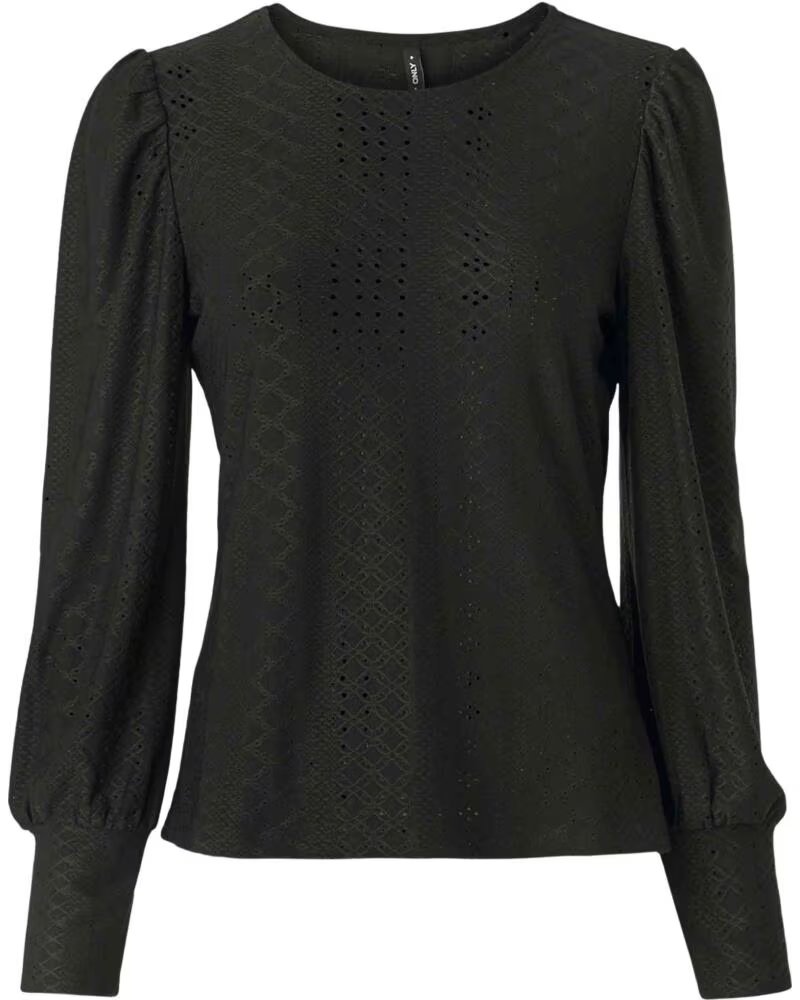 ONLY TOP 15328203 À MANCHES LONGUES ET DÉTAILS PERFORÉS BLACK