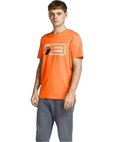 JACK AND JONES KURZARM-T-SHIRT JACKJONES 12204902 IN ORANGE FÜR HERREN