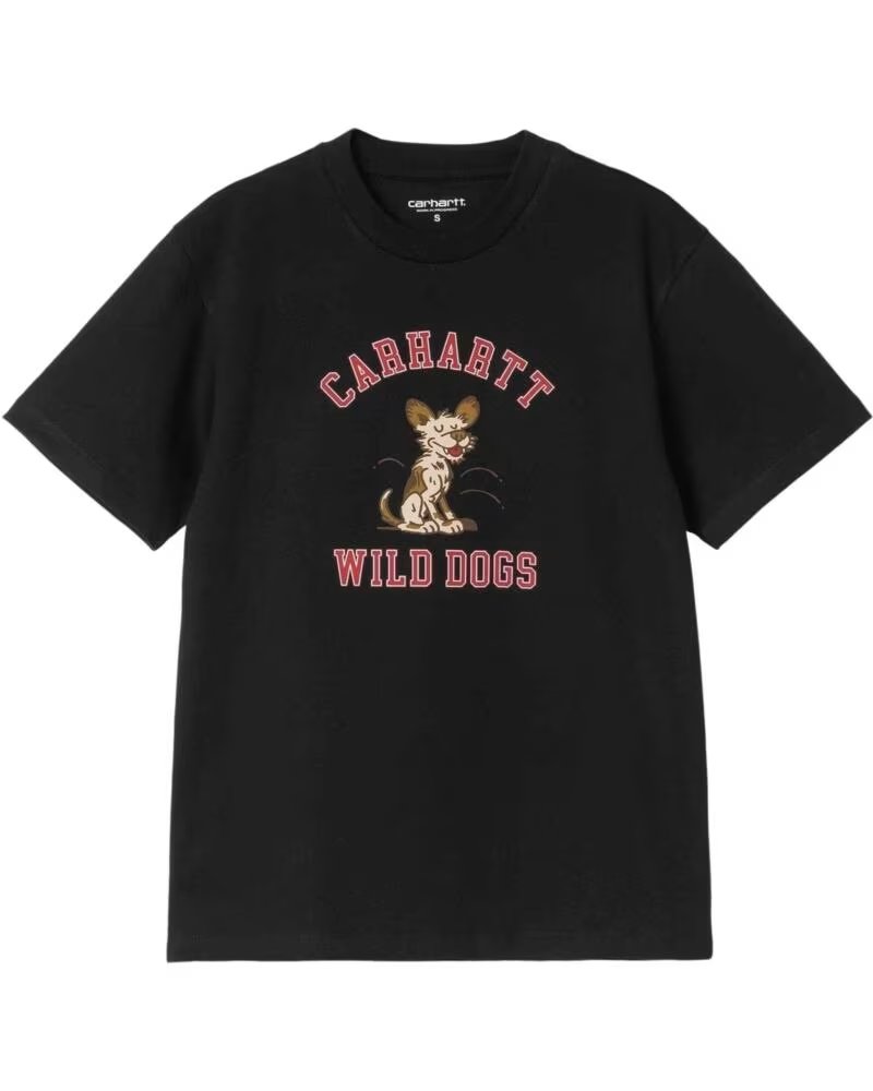 CARHARTT WIP T-SHIRT MANCHES COURTES I035487-89XX WILD DOGS NOIR FEMME BLACK