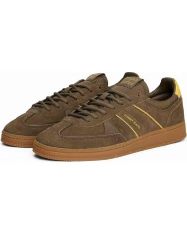 TOMMY JEANS SNEAKER EM0EM01609-RBM BRAUN HERREN MARRóN-AMARILLO