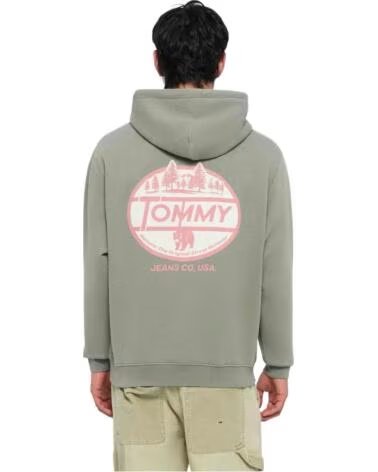 TOMMY JEANS SWEAT À CAPUCHE DM0DM22088-M1L VERT HOMME VERDE