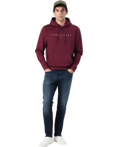 TOMMY JEANS KAPUZENPULLOVER DM0DM20746-XIU HERREN BORDEAUX GRANATE