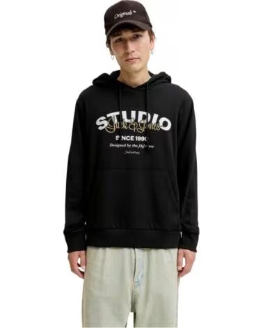 JACK AND JONES SWEAT À CAPUCHE 12278611-BLK HOMME BLACK