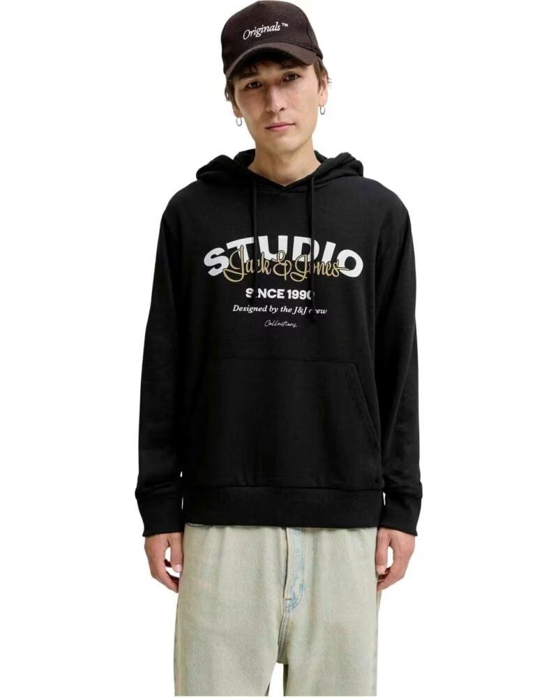 JACK AND JONES KAPUZENPULLOVER 12278611-BLK HERREN BLACK