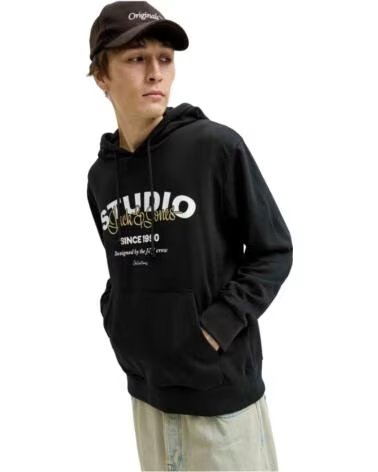 JACK AND JONES KAPUZENPULLOVER 12278611-BLK HERREN BLACK