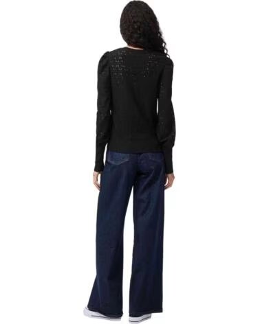 PIECES BLUSA 17120347 MANGA LARGA CUELLO EN V BLACK