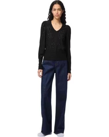 PIECES BLUSA 17120347 MANGA LARGA CUELLO EN V BLACK
