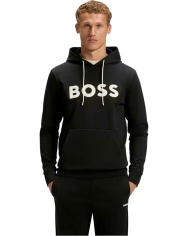 BOSS FELPA CON CAPPUCCIO 052103100005 UOMO BLACK