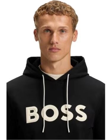 BOSS FELPA CON CAPPUCCIO 052103100005 UOMO BLACK