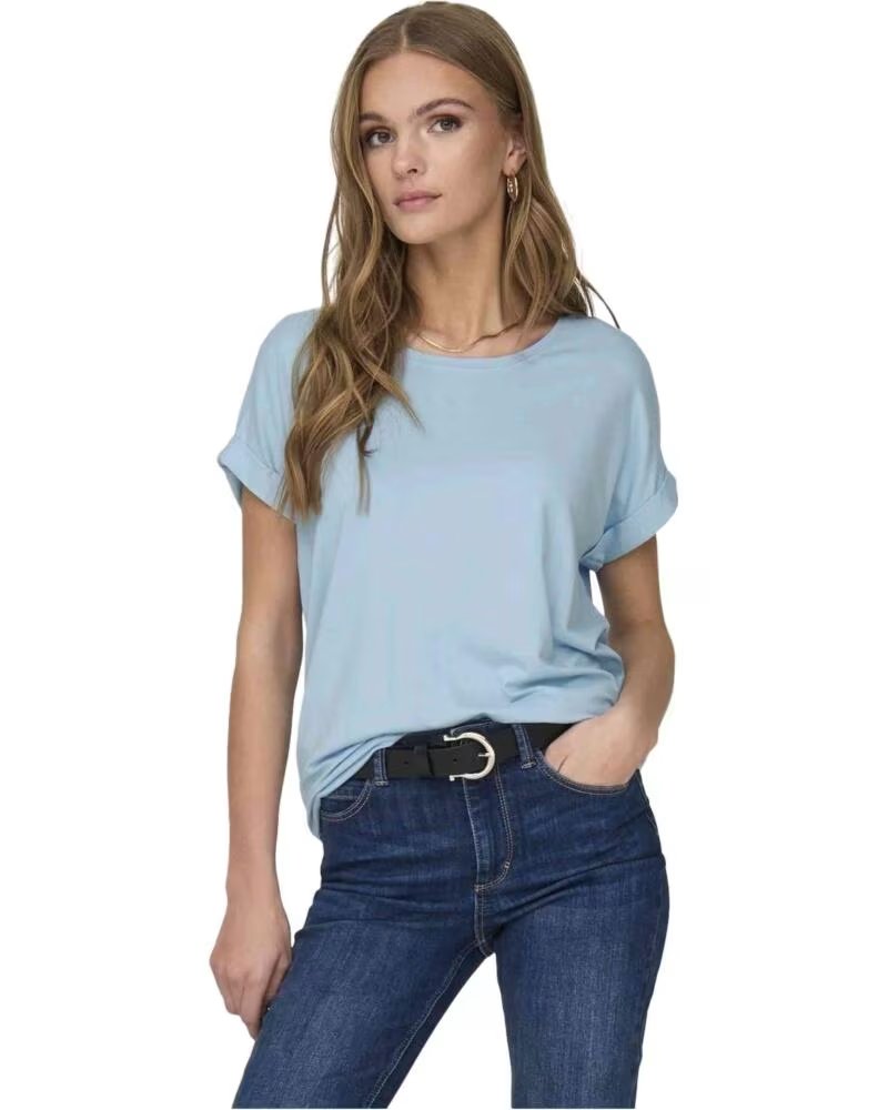 ONLY T-SHIRT DE MANGA CURTA 501700100009 AZUL CELESTE