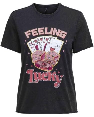 ONLY T-SHIRT MANICA CORTA 15366031-BLACKLUCKY NEGRA