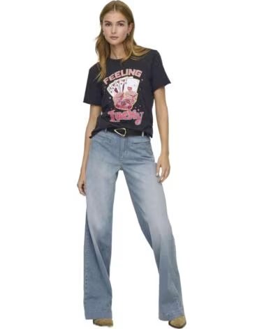 ONLY T-SHIRT MANICA CORTA 15366031-BLACKLUCKY NEGRA