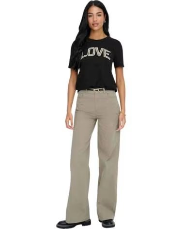 ONLY MAGLIETTA MANICA CORTA 15366520-BLACKLOVE DONNA NEGRO