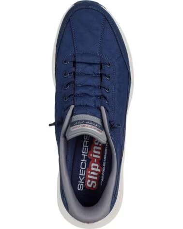 SKECHERS SNEAKER 232619-NVGY HERREN BLAU NAVY MESH-DURALEATHER-GRAY TRIM