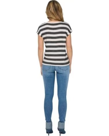 ONLY Camiseta De Manga Corta 15252103-Blackclouddance en negro para mujer BLANCA-NEGRA