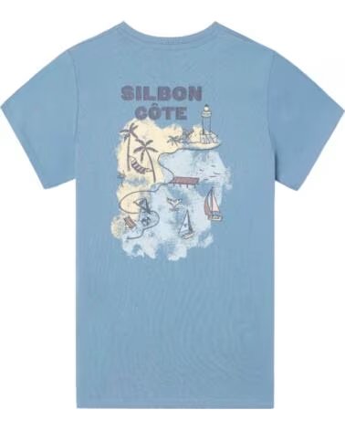 SILBON Camiseta De Manga Corta 370401258 en azul para hombre AZUL