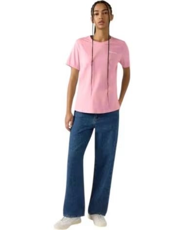 CHAMPION MAGLIETTA SS LOGO SCRIPT ICONS FUCSIA 118408-BS223 DONNA CASUAL ROSA