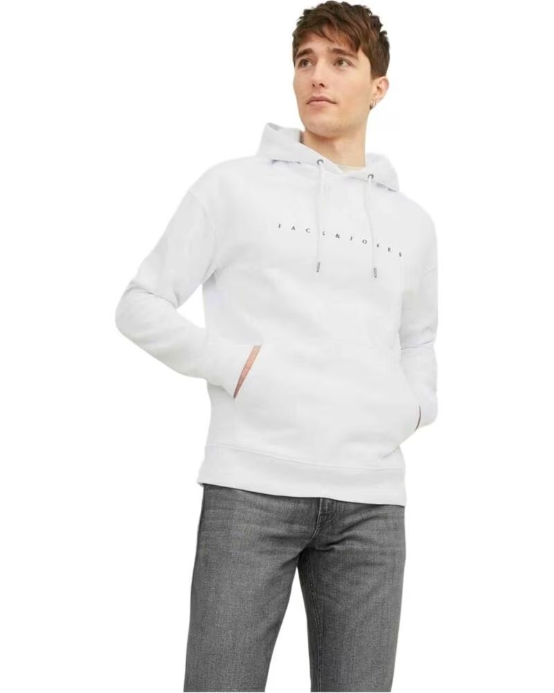 JACK AND JONES SUDADERA CON CAPUCHA 12233972 HOMBRE WHITE