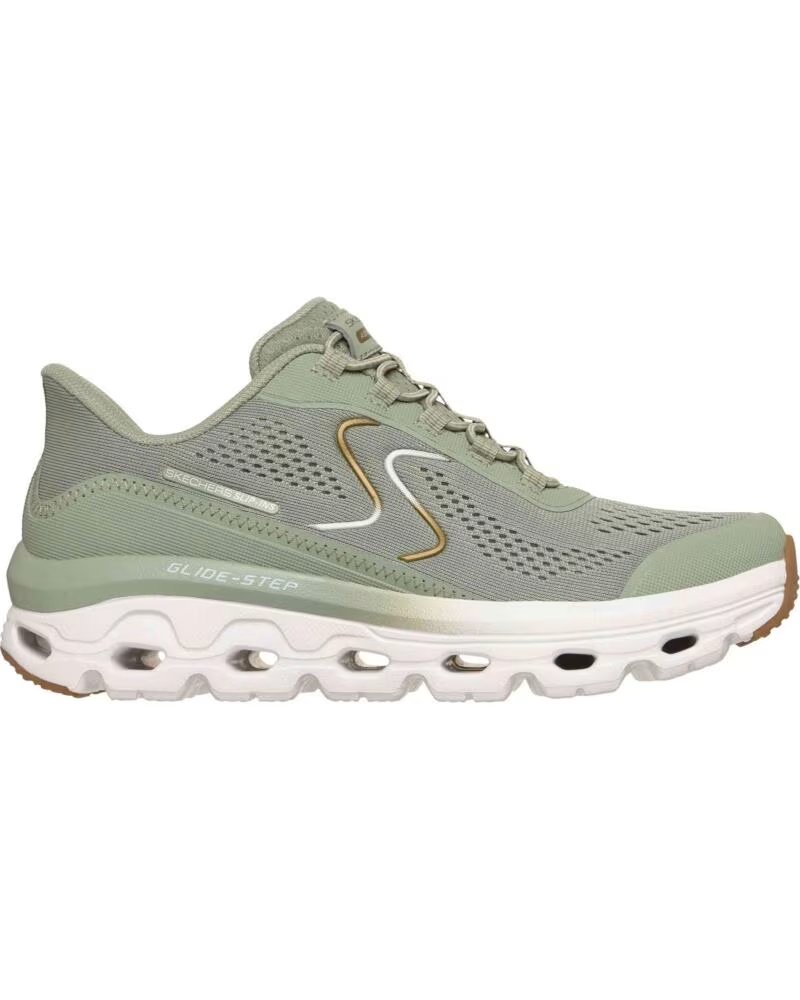 SKECHERS SCARPE DA GINNASTICA GLIDE STEP SOLE SAGE TEXTILE-SYNTHETIC
