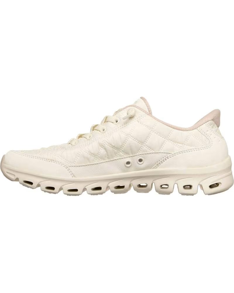 SKECHERS SCARPE GLIDE-STEP COZY FIT AT EASE DONNA OFF WHITE NYLON