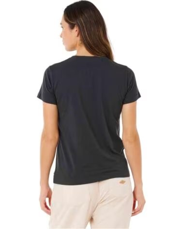 RIP CURL T-SHIRT FEMININA SUN BEAMS STANDARD TEE WASHED BLACK