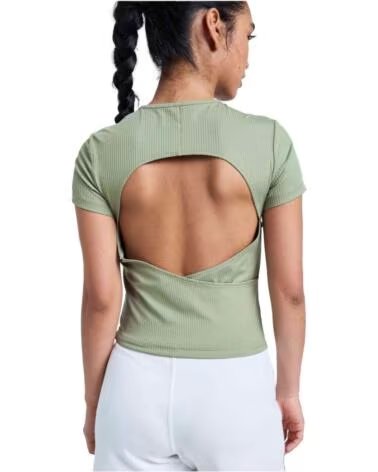 ROXY T-SHIRT MANGA CURTA RISE VIBE RIB GLD0 MULHER OIL GREEN