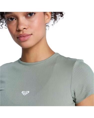 ROXY T-SHIRT MANGA CURTA RISE VIBE RIB GLD0 MULHER OIL GREEN