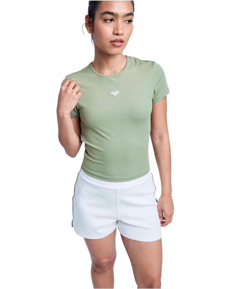 ROXY T-SHIRT MANGA CURTA RISE VIBE RIB GLD0 MULHER OIL GREEN