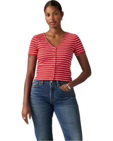 LEVIS Camiseta De Manga Corta Muse Tee en rojo para mujer PENELOPE STRIPE U