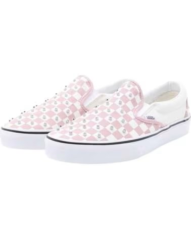 BASKETS CLASSIC SLIP-ON CHECKERBOARD AVEC CLOUS MEDIUM RED