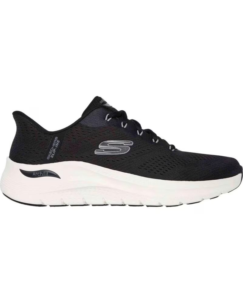 SKECHERS BASKETS ARCH FIT 20 - LESTUR NOIR HOMME BLACK MESH-SYNTHETIC