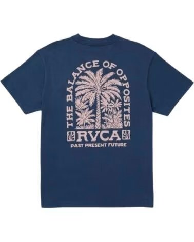 RVCA T-SHIRT PALMGROVE SS NAVY BLUE
