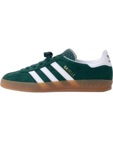 ZAPATILLAS ADIDAS GAZELLE INDOOR EN CGREEN-FTWWHT-GUM2 PARA NINOS UNISEX