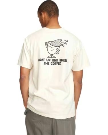 REVOLUTION MAGLIETTA A MANICHE CORTE STAMPATA DA UOMO BEIGE