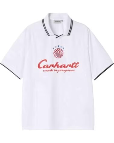 CARHARTT WIP CAMISETA POLO UNISSEXO BRANCA COM LOGÓTIPO E ESTAMPADO BLANCO