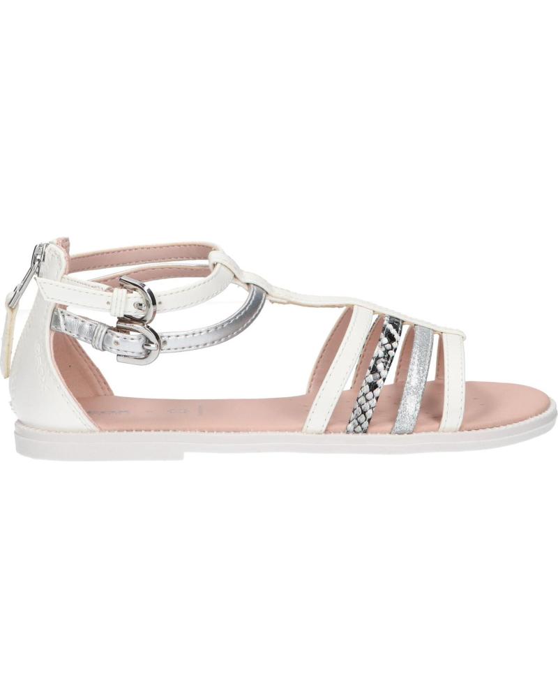 Sandalen für Damen und Mädchen GEOX J7235D 054AJ J S KARLY C0007 WHITE-SILVER