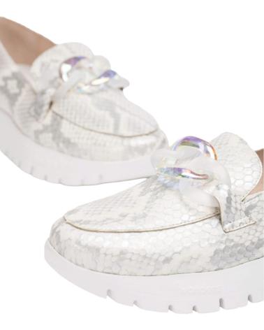 Scarpe per Donna WONDERS MOCASIN PIEL SERPIENTE SILVER OFF