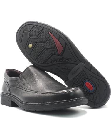 Mocasines de Hombre FLUCHOS 9578 MOCASIN GOMA NEGRO NEGRO