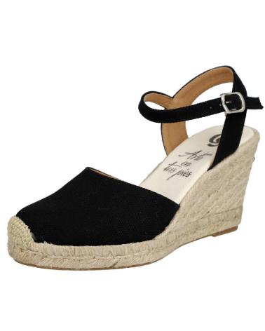 Woman Zapatos de cuña bubble bobble 740 ALPARGATAS YUTE MUJER NEGRO
