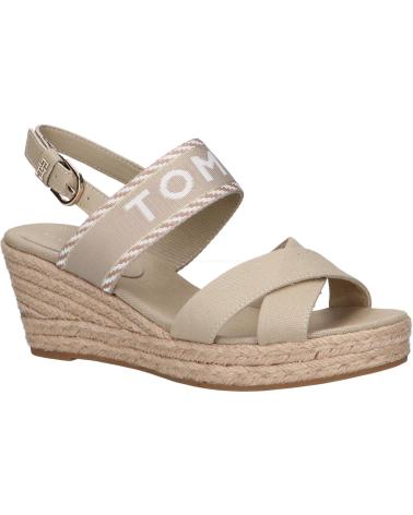 Sandales pour Femme TOMMY HILFIGER FW0FW07091 SEASONAL WEBBING MID WEDGE RBT SANDALWOOD