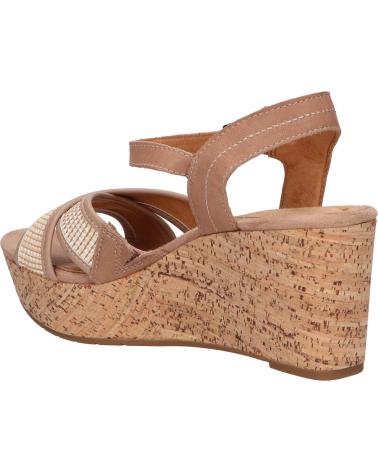 Woman Sandals CLARKS 26171442 ELLERI PLUM PRALINE LEATHER