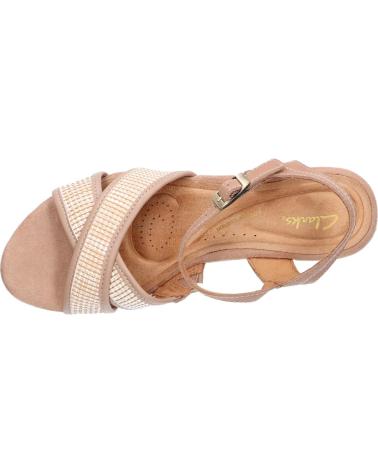 Woman Sandals CLARKS 26171442 ELLERI PLUM PRALINE LEATHER