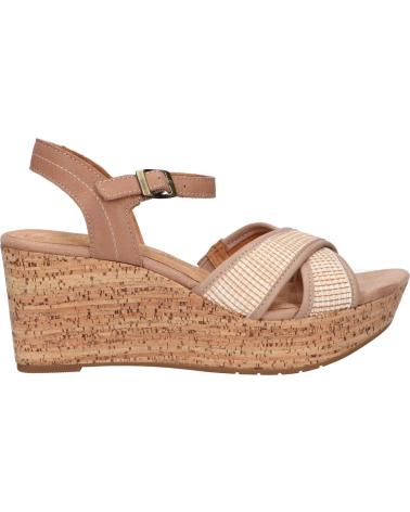 Woman Sandals CLARKS 26171442 ELLERI PLUM PRALINE LEATHER