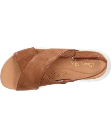 Woman Sandals CLARKS 26171950 DASHLITE WISH DARK TAN SUEDE