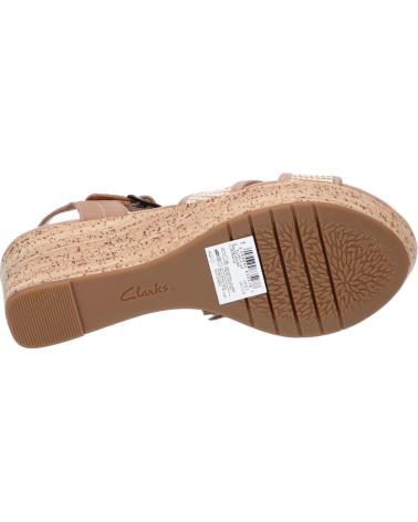 Woman Sandals CLARKS 26171442 ELLERI PLUM PRALINE LEATHER
