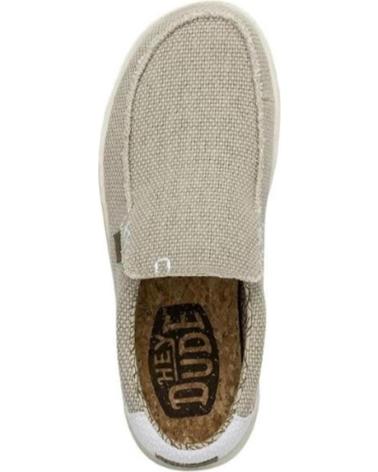 Zapatos de Hombre HEY DUDE INFORMALES HOMBRE MODELO MIKKA BRAIDED COLOR MARRON CLARO WH WHITE