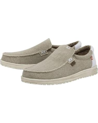 Zapatos de Hombre HEY DUDE INFORMALES HOMBRE MODELO MIKKA BRAIDED COLOR MARRON CLARO WH WHITE