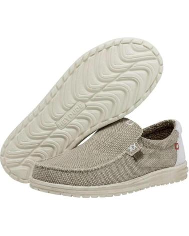 Zapatos de Hombre HEY DUDE INFORMALES HOMBRE MODELO MIKKA BRAIDED COLOR MARRON CLARO WH WHITE